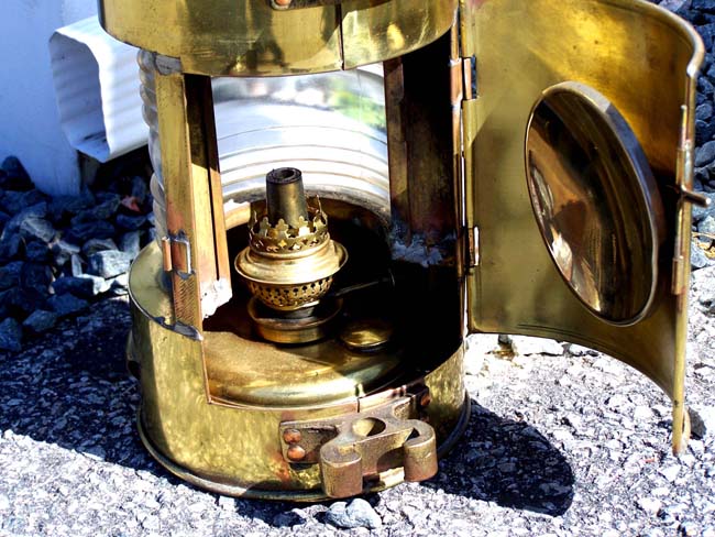 A Fine All Brass Ship's Bulkhead Lamp signed 'Robert Findlay Marine Lamps, Brooklyn, N.Y., ' circa 1915 — image 3